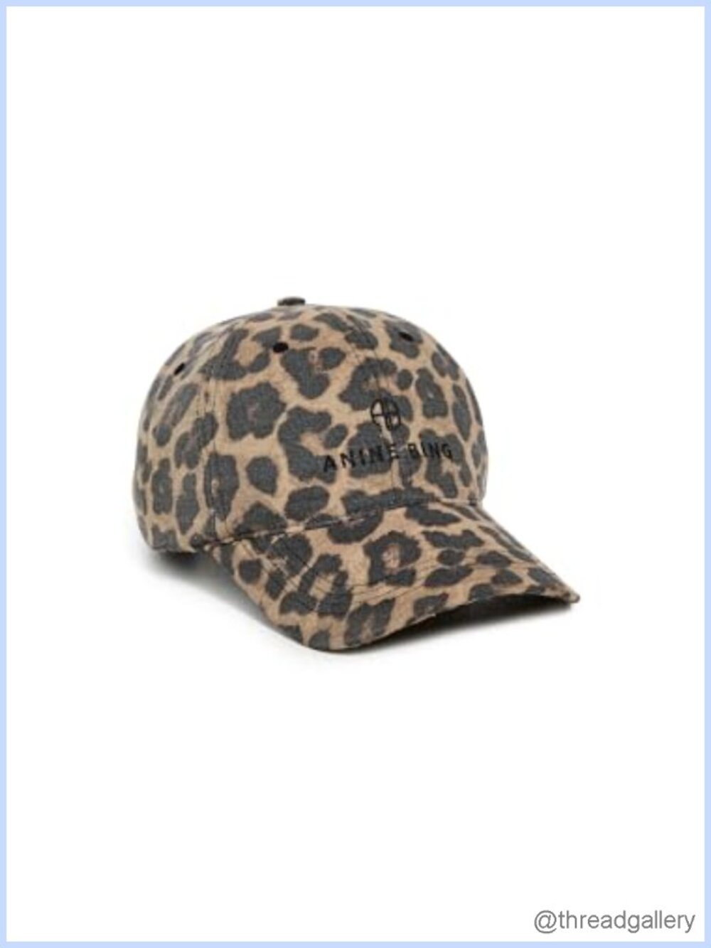 Leopard Print Canvas Baseball Cap with Embroidered Logo